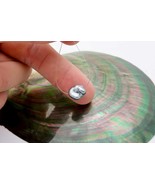 STUNNING AAA Genuine Cook Islands Keshi Pearl - Rich Black Silver &amp; Aqua... - $1,779.93 MXN