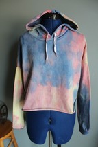 Justify Junior&#39;s Pink/Purple Tie Dye Cropped Hoodie ~M~ RN 123271 - £9.74 GBP