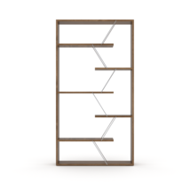 Industrial Etagere Bookcase: 6-Shelf Wood &amp; Chrome Bookshelf for Home - $3,260.88 MXN