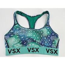 Victoria Sport Pullover Racerback Sports Bra Sz L Green Blue Geometric - $14.70