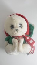 Vintage 1984 Emotions Snuggles The Seal 8&quot; Stuffed Animal White Christmas Plush  - £14.26 GBP