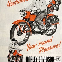 Harley Davidson 125 Motorcycle Tele Glide c1940s Advertisement DWY1A - £23.88 GBP