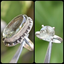 925 Sterling Silver Green Amethyst Birthstone Handmade Unisex Lovely Ring Gift - £53.38 GBP