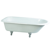 Aqua Eden 66&quot; Cast Iron Roll Top Bathtub with Polished Chrome Feet - £1,845.72 GBP