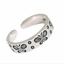 Vintage Butterfly Sterling Silver Adjustable Ring for Women - £12.53 GBP