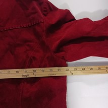 Ruff Hewn Women's XL Red Suede Genuine Leather Jacket Collared Pearl Snap Button image 5