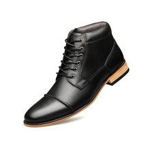 New Men Martin boots Handmade men shoes Genuine Leather Men Ankle boots Lace-up  - £74.27 GBP