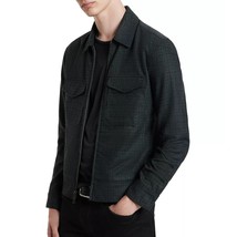 John Varvatos Collection Men&#39;s Landon Check Pattern Wool Zip Front Jacke... - £118.12 GBP