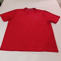 Under Armour Men&#39;s Short Sleeve Red T-Shirt Size L Measured Chest 49&quot; - $14.84