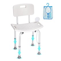 VEVOR Shower Chair, Shower Seat with Back, Adjustable Height Shower Stool, Showe - $87.37