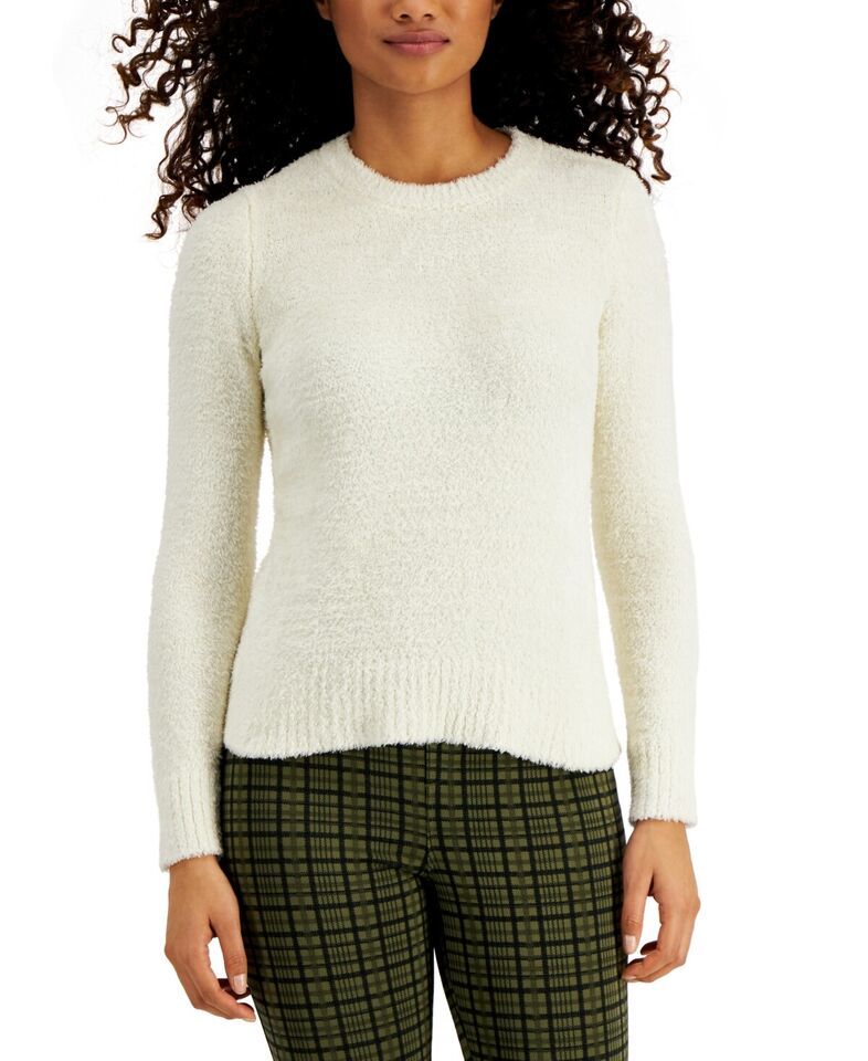 MSRP $38 Style &amp; Co Plush Sweater White Size Large - $10.19