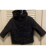 GYMBOREE Jacket Hoodie Toddler Baby Size 3 Black Puffer  Double Zipper - $358.19 MXN