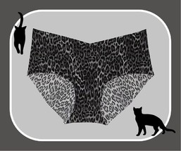 L NOIR Black Grey Leopard NO SHOW Smooth Victorias Secret Hiphugger Pantie - £8.25 GBP