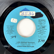 Jonathan Butler – Lies 7" Single Record 1987 Jive R&amp;B Soul Jazz 45 RPM P... - $3.79