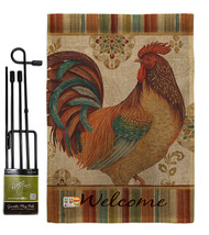 Welcome Rooster Burlap - Impressions Decorative Metal Garden Pole Flag Set GS110 - £27.07 GBP