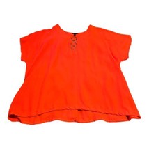 Sami &amp; Jo Plus 1x Adult Orange Blouse Shirt Gold Rings Neckline Womens C... - £14.63 GBP