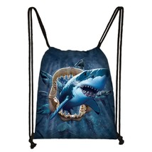 Cute Sea Animal Turtle Octopus Shark Backpack Women Canvas Shoulder Bags for Tra - £48.67 GBP