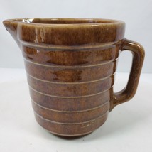 Vintage Farmhouse Country Ceramic USA Pitcher 5 Inch Tall Brown - £13.43 GBP