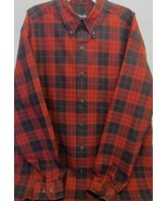 Eddie Bauer Black Red Tartan Buffalo Plaid Cotton Twill Casual Work Shir... - £23.69 GBP