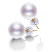 Pearl Earrings Natural freshwater Fine Jewelry  Yellow Gold Au750 5-10white Wome - £69.81 GBP