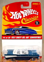 2005 Hot Wheels Classics Series 2 4/30 1957 Chevy Bel Air Convertible Blue WW7Sp - £13.00 GBP