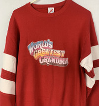 Vintage Jerzees Sweatshirt Crewneck Grandma Red Logo Men’s Large USA 80s 90s - £31.35 GBP
