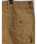 Carhartt Utility Work Pants B11 Mens 52x32 51x32 Dungaree Fit Loose Brown Canvas - $48.49