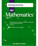 HOLT MATHEMATICS COURSE 3: TECHNOLOGY LAB ACTIVITIES - NEW! - $5.48