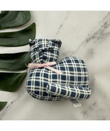 Simplicity Vintage Cat Shaped Pin Cushion Blue Plaid Stuffed Small Kitte... - $22.76