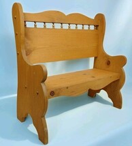 Vtg Wooden Child Bench Plant Stand Country Spindles Primitive Handmade 2... - $151.78 CAD