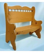 Vtg Wooden Child Bench Plant Stand Country Spindles Primitive Handmade 2... - $2,072.88 MXN
