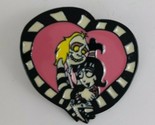Beetlejuice and Lydia Characters in Heart Enamel Label Hat Pin - $6.78