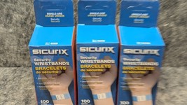 300 New SICURIX Sequentially Numbered Security Wristbands, 3/4&quot;, Blue - $466.05 MXN