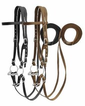 Western Saddle Horse Heavy Nylon Bridle Headstall w/ Split Reins Black o... - £20.24 GBP