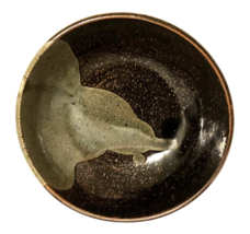 Japanese Style Studio Pottery Bowl Brown Tenmoku Glaze Handmade 2&quot;H 7&quot;W ... - $31.49