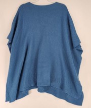 J Jill Sweater Womens One Size Blue Oversized Cozy Cable Knit Wool Blend Poncho - £31.64 GBP