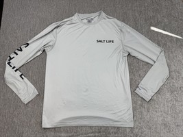 Salt Life Shirt Mens Medium Gray Long Sleeve UPF UV Vapor SLX Fishing Ou... - $363.13 MXN