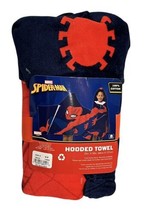 Marvel Spiderman Hooded Towel Wrap Children 100% Cotton 25&quot;x50&quot; Pool Bea... - $23.04