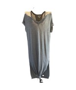 Emberley Gray Women&#39;s Rayon Blend Maxi Dress Side Slits Roll Cuff Sleeve - £10.89 GBP