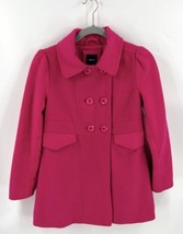 Gap Girls Dress Coat XL (12) Fuchsia Pink Silver Sparkle Peacoat Double Breasted - $44.55