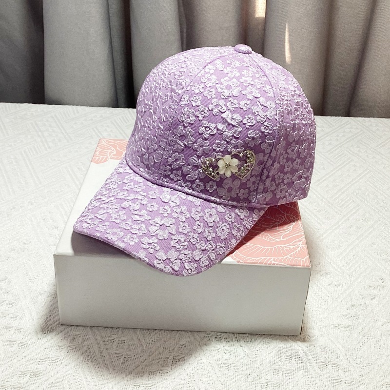 Primary image for Women Hat Diamond-Encrusted Double Love Cap Visor Season Sunscreen Baseball Cap