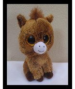 Ty Beanie Boos Harriet the Brown Horse Big Gold Sparkle Eyes 6&quot; Style NO... - $13.56 CAD