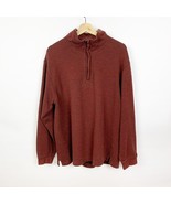 IZOD Mens Maroon Red Burnt Orange Pullover Sweater Jacket Quarter Zip Si... - $10.12