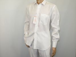Men INSERCH premium Soft Linen Breathable 2pc Walking Leisure suit LS29116 white image 3