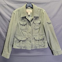 Women&#39;s Aeropostale Army Green Corduroy Vintage Short Jacket Size Large ... - £18.34 GBP