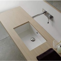 Scarabeo 8090-No Hole Miky Rectangular Ceramic Undermount Sink, 18&quot;, White - $351.99