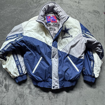 Dallas Cowboys Jacket Puffer Vintage 90s Pro Player Size M Blue NFL Foot... - $120.00