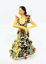 OLE Mosaic Spanish Flamenco Figurine Dancer in Multi-Color Dress 4.75&quot; Tall - £35.36 GBP