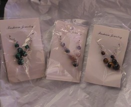 Three-Stone Drop Earrings - £6.69 GBP