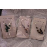 Three-Stone Drop Earrings - £6.61 GBP